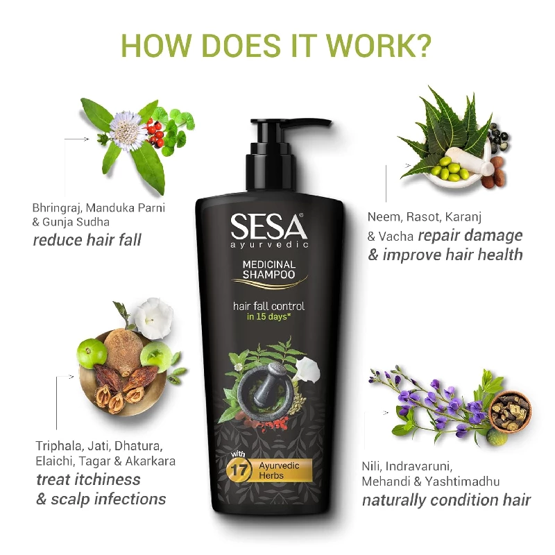 Sesa Ayurvedic Medicinal Shampoo Hairfall Control Anti Dandruff Shampoo, 1000 ml-4.webp